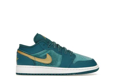 Pre-owned Jordan 1 Low Se Sneakers In Geode Teal/metallic Gold In Multi