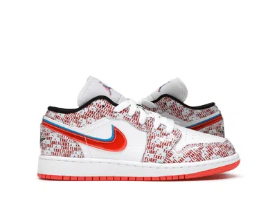 Pre-owned Jordan 1 Low Se Take Flight Sneakers In White/blue Hero/bright Crimson