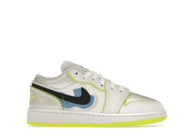 Pre-owned Jordan 1 Low Se Warped Swoosh Sneakers In White/platinum Tint/volt In Multi