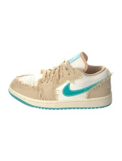 Pre-owned Jordan 1 Low Se Wave Athletic Sneakers In Neutral