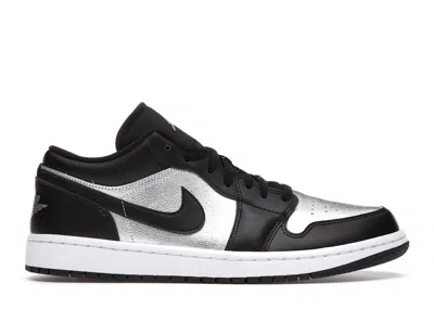 Pre-owned Jordan 1 Low Se (women's) Sneakers In Black/metallic Silver/white