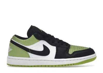 Pre-owned Jordan 1 Low Snakeskin (women's) Sneakers In Vivid Green/black