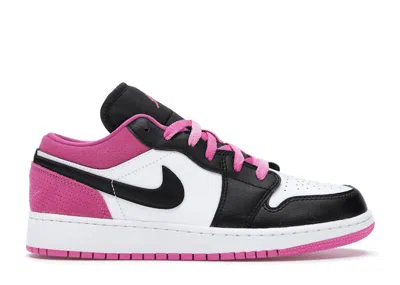 Pre-owned Jordan 1 Low Sneakers In Black/active Fuchsia/white