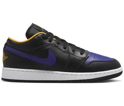Pre-owned Jordan 1 Low Sneakers In Black/dark Concord/taxi