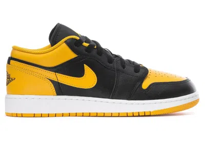 Pre-owned Jordan 1 Low Sneakers In Black/yellow Ochre/white
