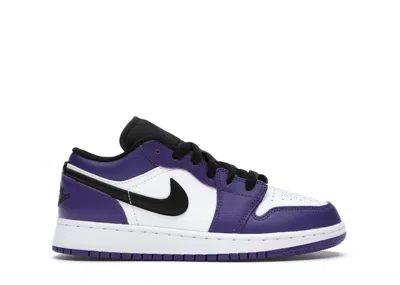 Pre-owned Jordan 1 Low Sneakers In Court Purple/black/white