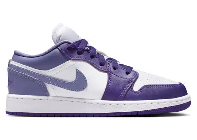 Pre-owned Jordan 1 Low Sneakers In Court Purple/white/dusty Amethyst In Multi