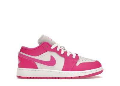 Pre-owned Jordan 1 Low Sneakers In Fire Pink/white/iris Whisper