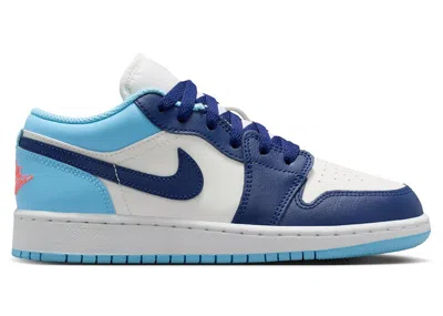 Pre-owned Jordan 1 Low Sneakers In Sail/blue Chill/hot Lava