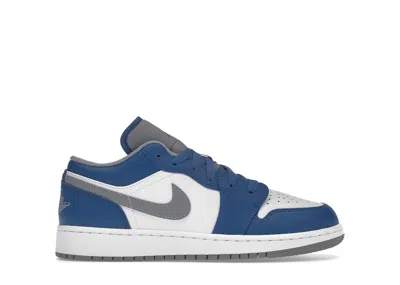 Pre-owned Jordan 1 Low Sneakers In True Blue/cement Grey/white