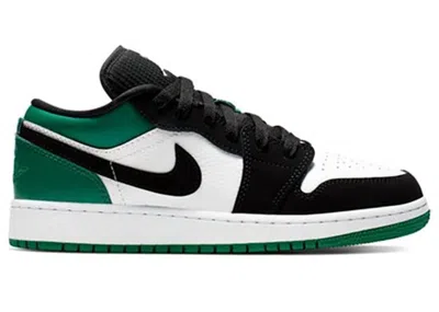 Pre-owned Jordan 1 Low Sneakers In White/black/mystic Green In Multi