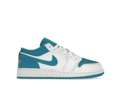 Pre-owned Jordan 1 Low Sneakers In White/celestial Gold/aquatone
