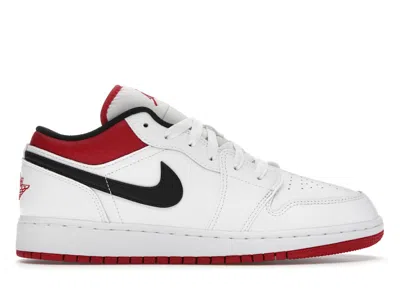 Pre-owned Jordan 1 Low Sneakers In White/gym Red/black