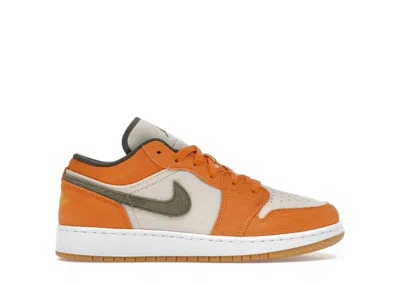 Pre-owned Jordan 1 Low Sneakers In White/medium Olive/light Curry