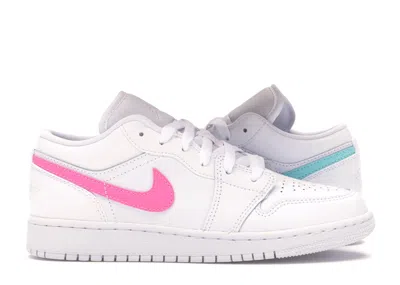 Pre-owned Jordan 1 Low Sneakers In White/neon