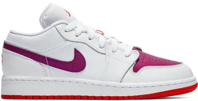Pre-owned Jordan 1 Low Sneakers In White/rush Pink/true Berry