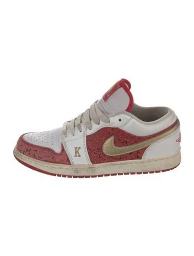 Pre-owned Jordan 1 Low Spades Athletic Sneakers In White