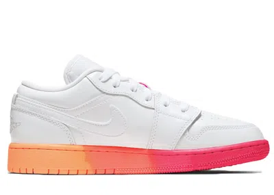 Pre-owned Jordan 1 Low Sunrise Sneakers In White/bright Crimson/bright Mango In Multi