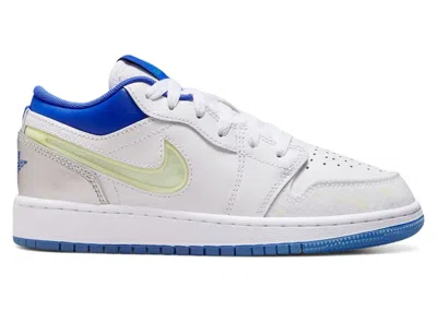 Pre-owned Jordan 1 Low The Sky Is Not The Limit Sneakers In White/varsity Blue/neon Green