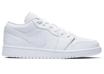 Pre-owned Jordan 1 Low Triple Logo Sneakers In White