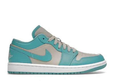 Pre-owned Jordan 1 Low Tropical Teal (women's) Sneakers In Sanddrift/washed Teal/sail
