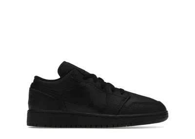 Pre-owned Jordan 1 Low Tumbled Leather Sneakers In Black