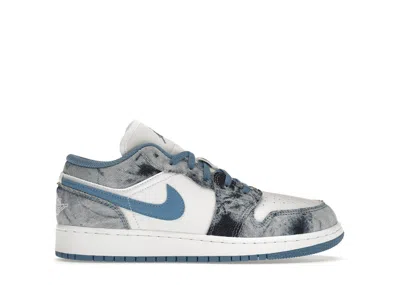 Pre-owned Jordan 1 Low Washed Sneakers In Blue/denim/white