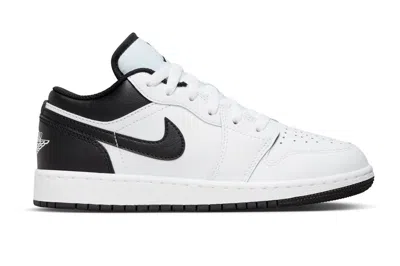 Pre-owned Jordan 1 Low White Black (gs) In White/black-white