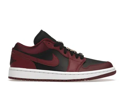 Pre-owned Jordan 1 Low (women's) Sneakers In Dark Beetroot/black/white
