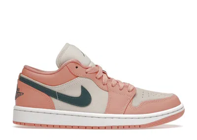 Pre-owned Jordan 1 Low (women's) Sneakers In Light Madder Root/dark Teal Green/white In Multi