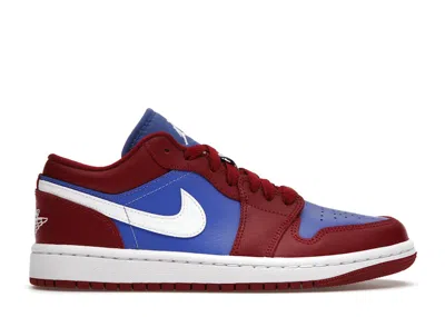 Pre-owned Jordan 1 Low (women's) Sneakers In Pomegranate/medium Blue/white In Multi