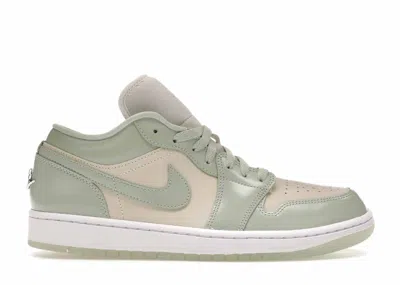 Pre-owned Jordan 1 Low (women's) Sneakers In Sail/seafoam/metallic Silver In Multi