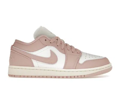 Pre-owned Jordan 1 Low (women's) Sneakers In White/sail/pink Oxford