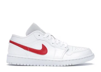 Pre-owned Jordan 1 Low (women's) Sneakers In White/university Red In Multi