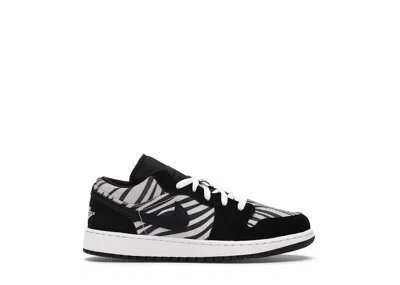 Pre-owned Jordan 1 Low Zebra Sneakers In Black/white/sail