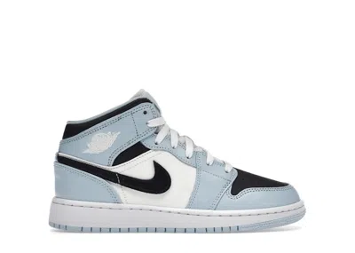 Pre-owned Jordan 1 Mid (2022) Sneakers In Ice Blue/black/sail