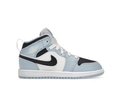Pre-owned Jordan 1 Mid (2022) Sneakers In Ice Blue/black/sail
