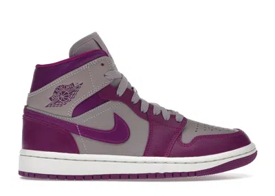 Pre-owned Jordan 1 Mid (2022) (women's) Sneakers In Magenta/light Grey/white In Multi