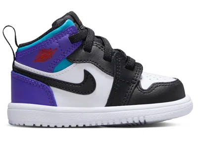 Pre-owned Jordan 1 Mid Alt Black Sneakers In White/bright Concord/true Red