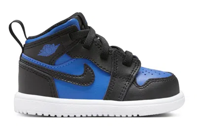 Pre-owned Jordan 1 Mid Alt Black White Royal Blue (td) In Black/black/white