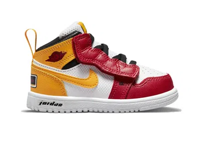 Pre-owned Jordan 1 Mid Alt Red Sneakers In White/university Red/gold