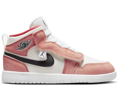 Pre-owned Jordan 1 Mid Alt Se Orange Suede Sneakers In Team Orange/sail/white