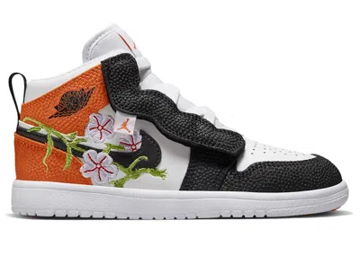 Pre-owned Jordan 1 Mid Alt Se Shattered Vines Sneakers In White/starfish/vivid Green In Multi