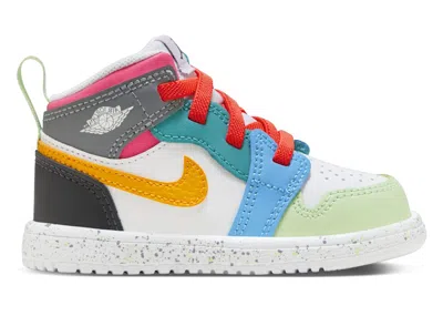 Pre-owned Jordan 1 Mid Alt Se Taxi Sneakers In White/dark Shadow/hyper Pink In Multi