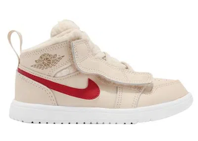 Pre-owned Jordan 1 Mid Alt Utility Fleece Sneakers In Pearl White/racer Blue/dark Driftwood