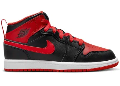Pre-owned Jordan 1 Mid Alternate Bred (2022) Sneakers In Black/white/fire Red In Multi