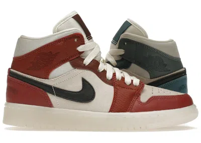 Pre-owned Jordan 1 Mid Antigravity Machines (women's) Sneakers In Dark Pony/saturn Gold/redstone