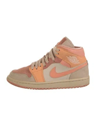 Pre-owned Jordan 1 Mid Apricot Orange Sneakers In Orange/pink
