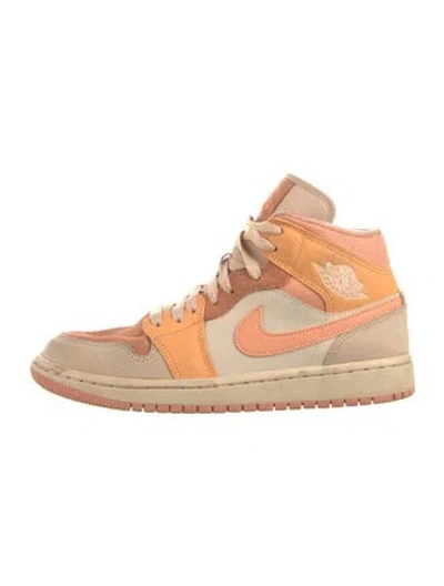 Pre-owned Jordan 1 Mid Apricot Orange (women's) Wedge Sneakers In Neutral