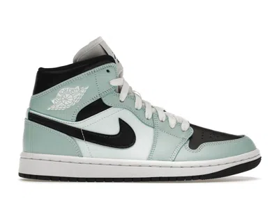 Pre-owned Jordan 1 Mid Aqua Blue Tint (women's) Sneakers In Light Dew/black/teal Tint